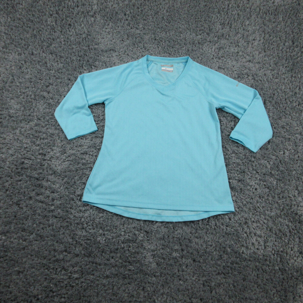 Colombia Shirt Womens Small Blue Long Sleeve Rashguard Pullover